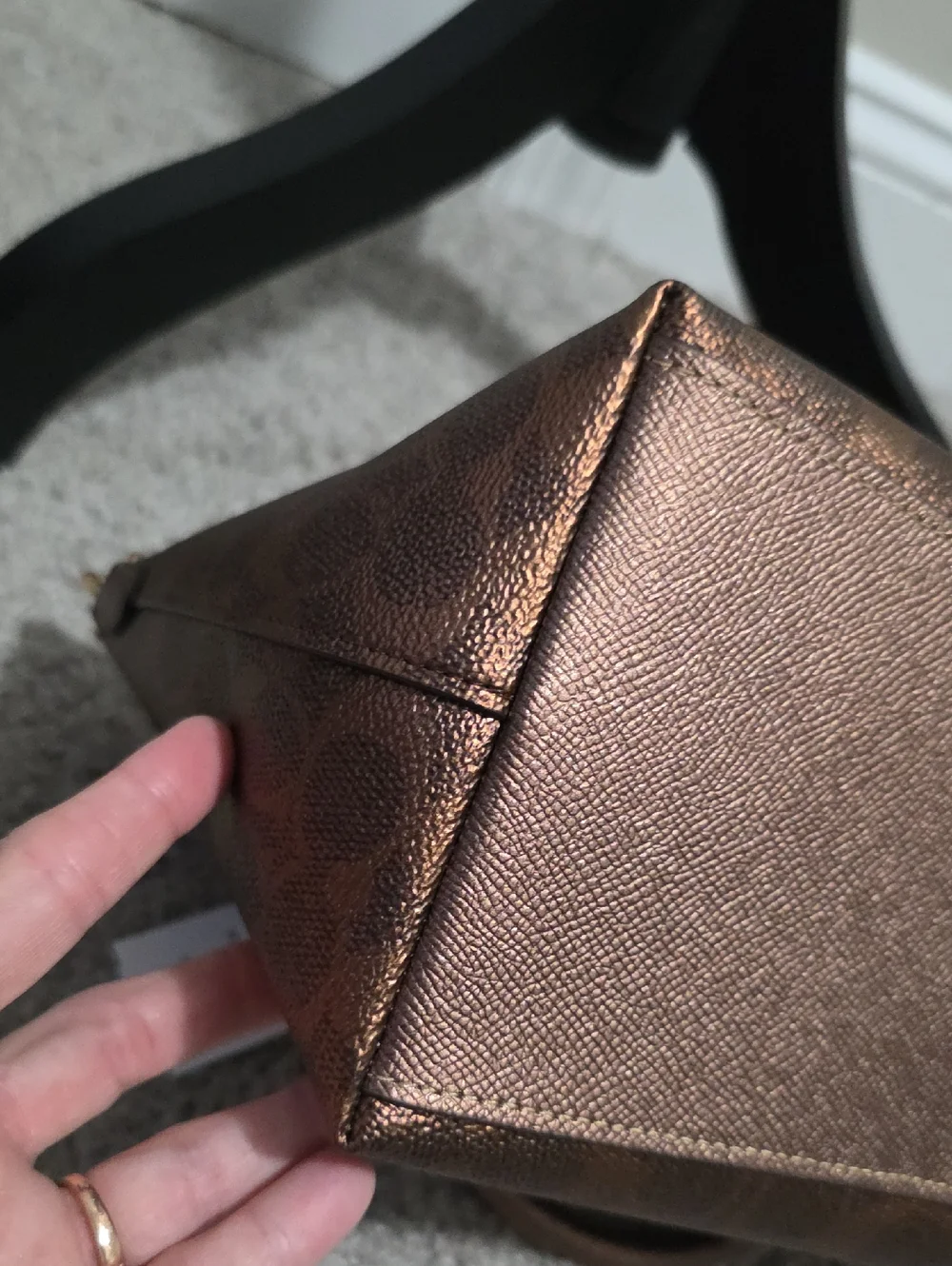 Coach Sadie Satchel Crossbody Bag in Metallic Signature Coated Canvas - Picture 10 of 16